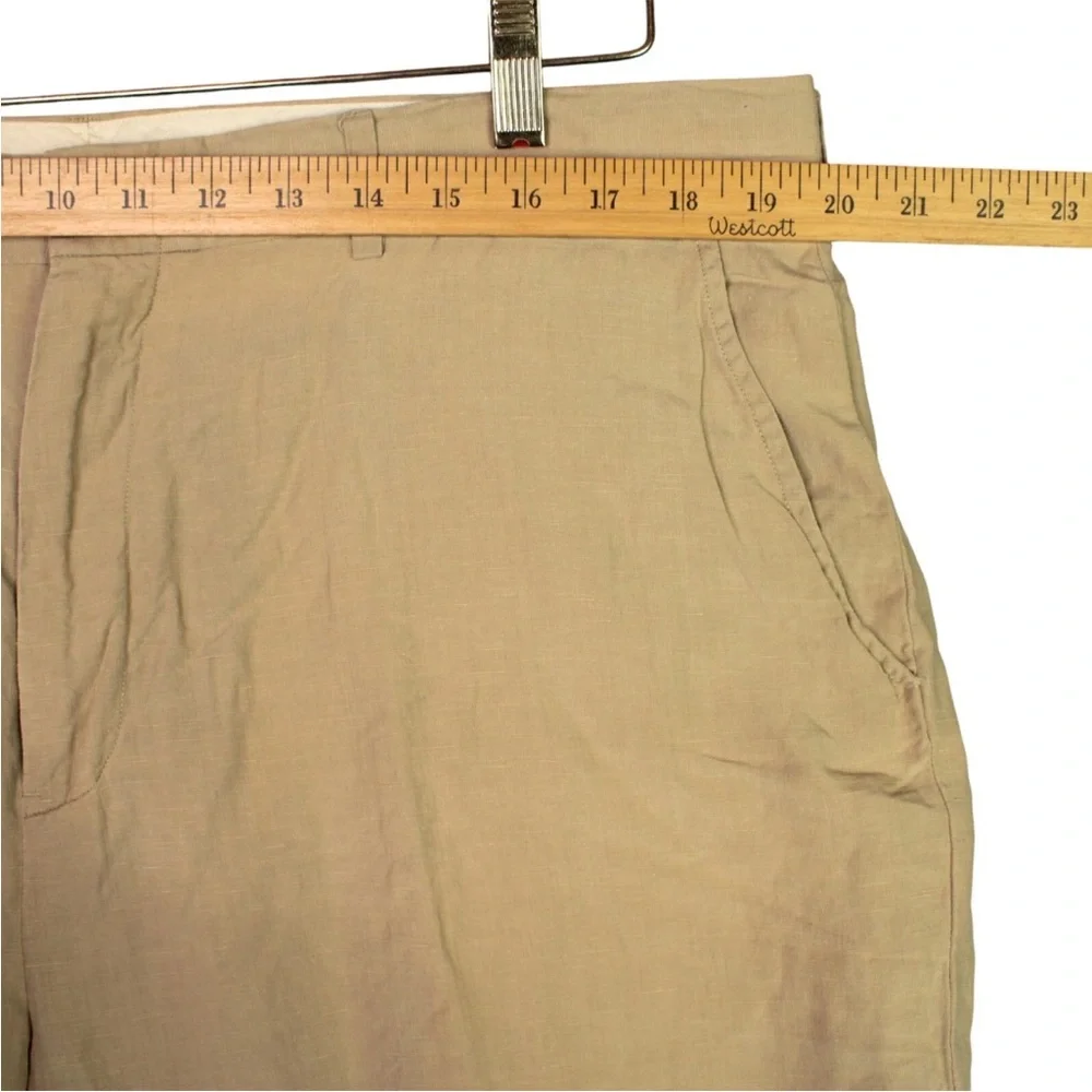 Vintage Polo Ralph Lauren Pant Mens 38x30 Beige Linen Silk Pockets Lightweight